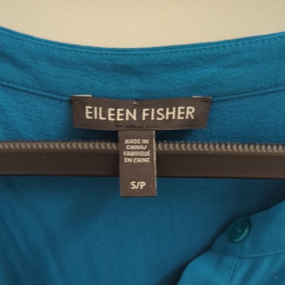 Eileen Fisher Blue 100% Silk Sleeveless Dress Tunic - Picture 3 of 9